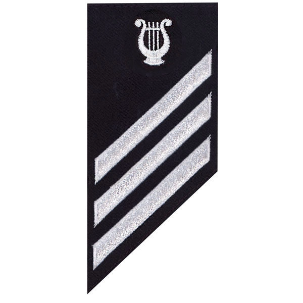 Picture of US Navy Enlisted Rank E-3 Combo Rate Musician On Blue Serge