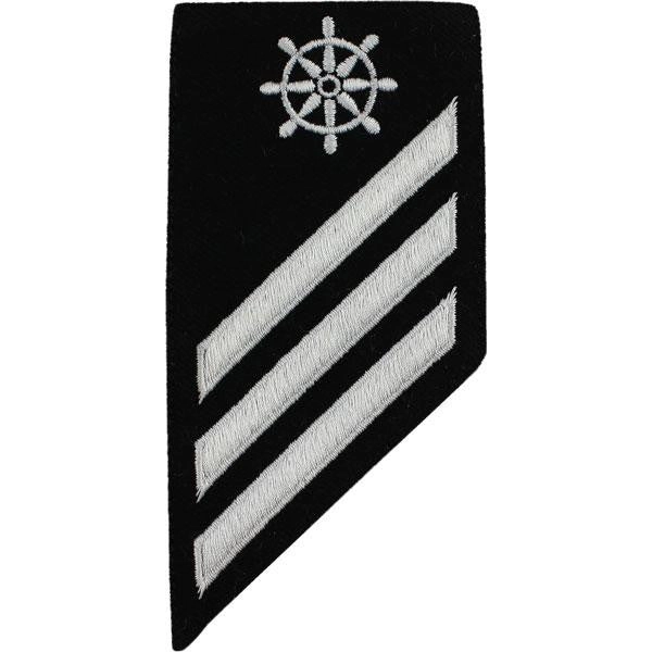 Picture of US Navy Enlisted Rank E-3 Combo Rate Quartermaster On Blue Serge