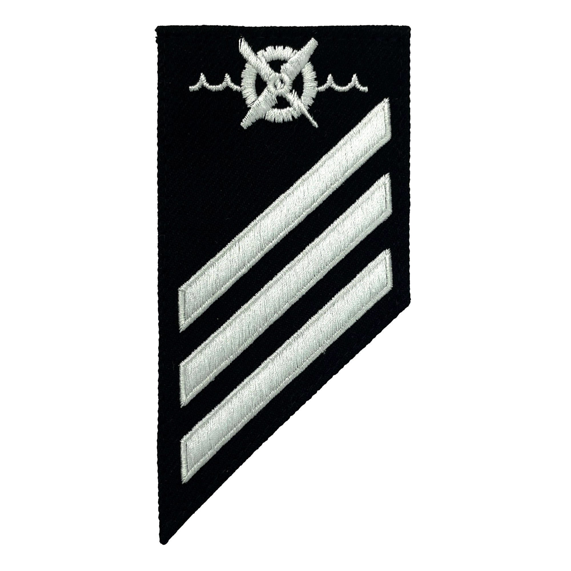 Picture of US Navy Enlisted Rank E-3 Combo Rate Robotics Warfare Specialist On Blue Serge