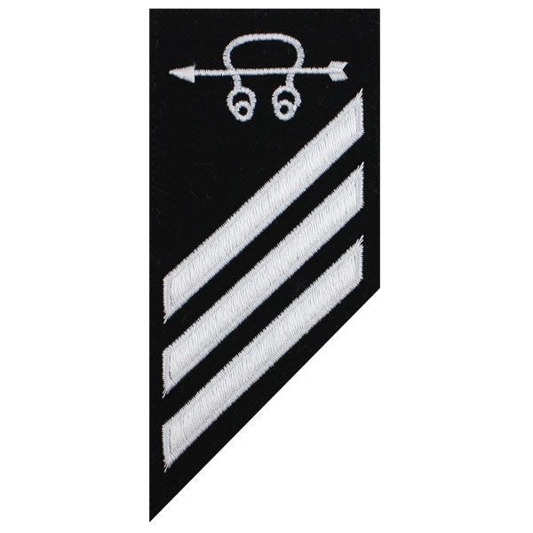 Picture of US Navy Enlisted Rank E-3 Combo Rate Sonar Technician On Blue Serge