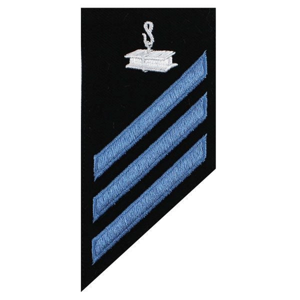 Picture of US Navy Enlisted Rank E-3 Combo Rate Steelworker On Blue Serge