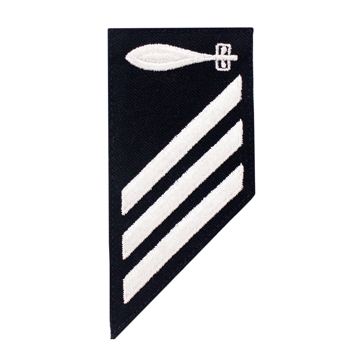 Picture of US Navy Enlisted Rank E-3 Combo Rate Torpedoman On Blue Serge