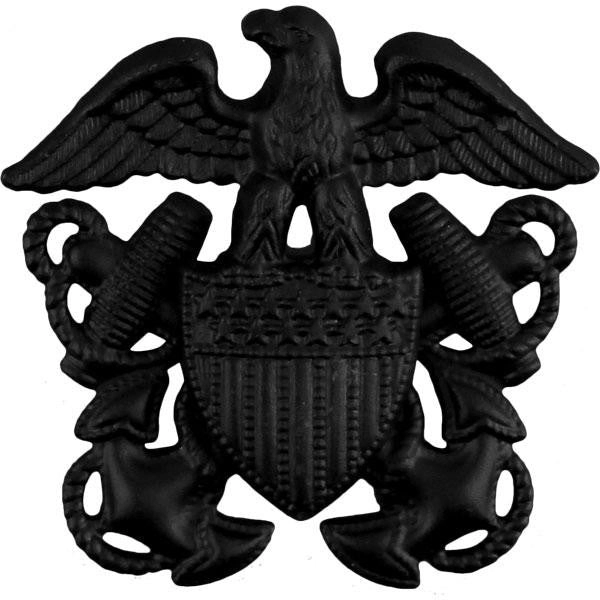 Picture of US Navy Officer Rank Cap Device Officer: Black Metal