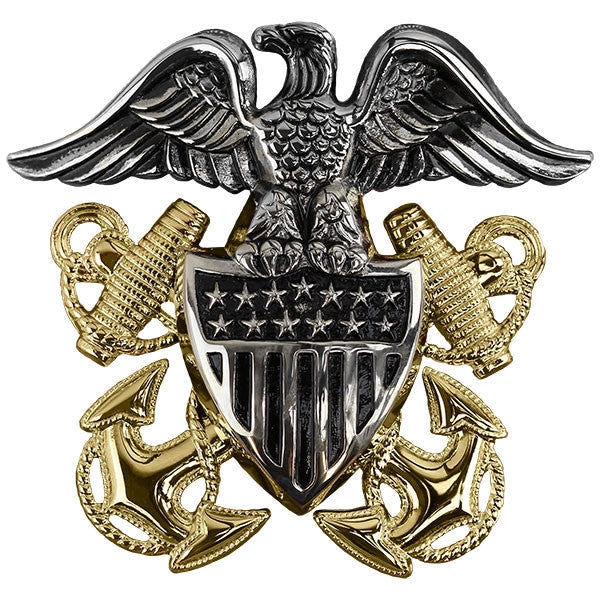 Picture of US Navy Officer Rank Cap Device Officer High Relief: Regulation Size