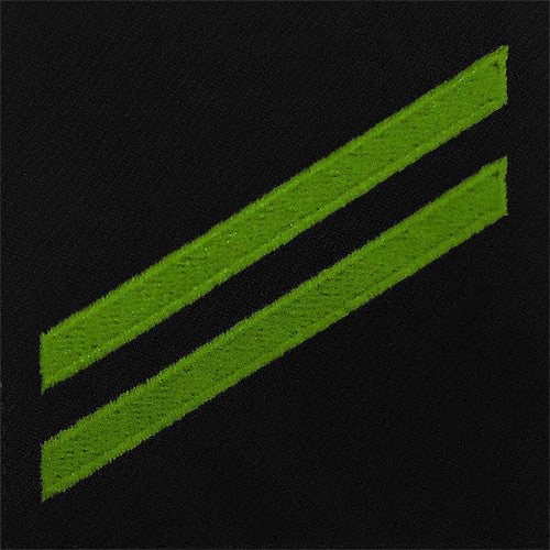 Picture of US Navy Rating Badges E2 Rating Airman Apprentice: Greenchevron: S On Blue Serge