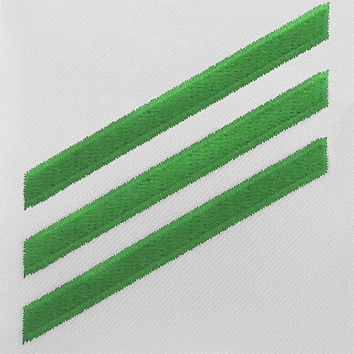 Picture of US Navy Rating Badges E3 Rating Airman: Greenchevron: S On White Cnt