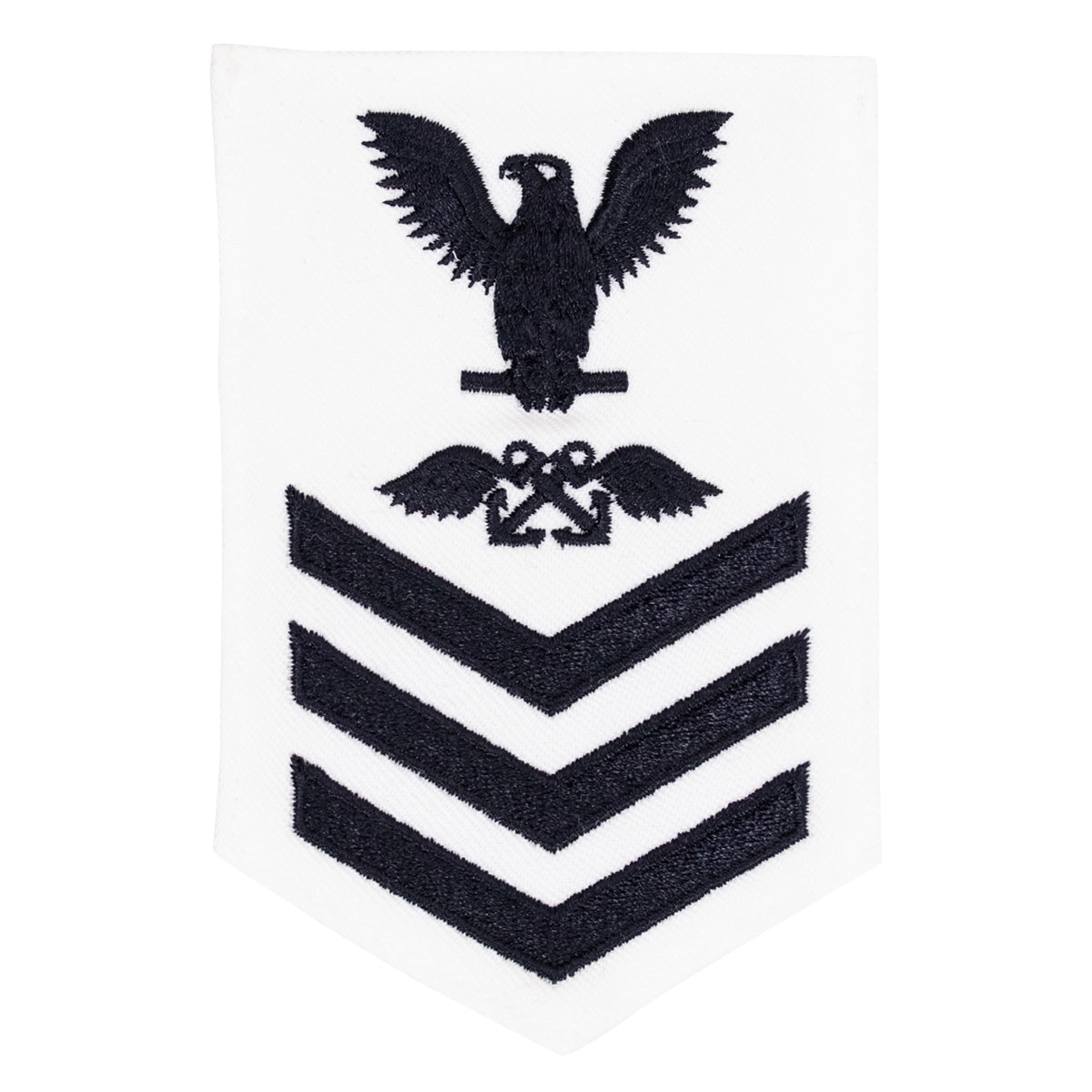 Picture of US Navy Rating Badges E6 Female Rating Aviation Boatswains Mate: White Cnt