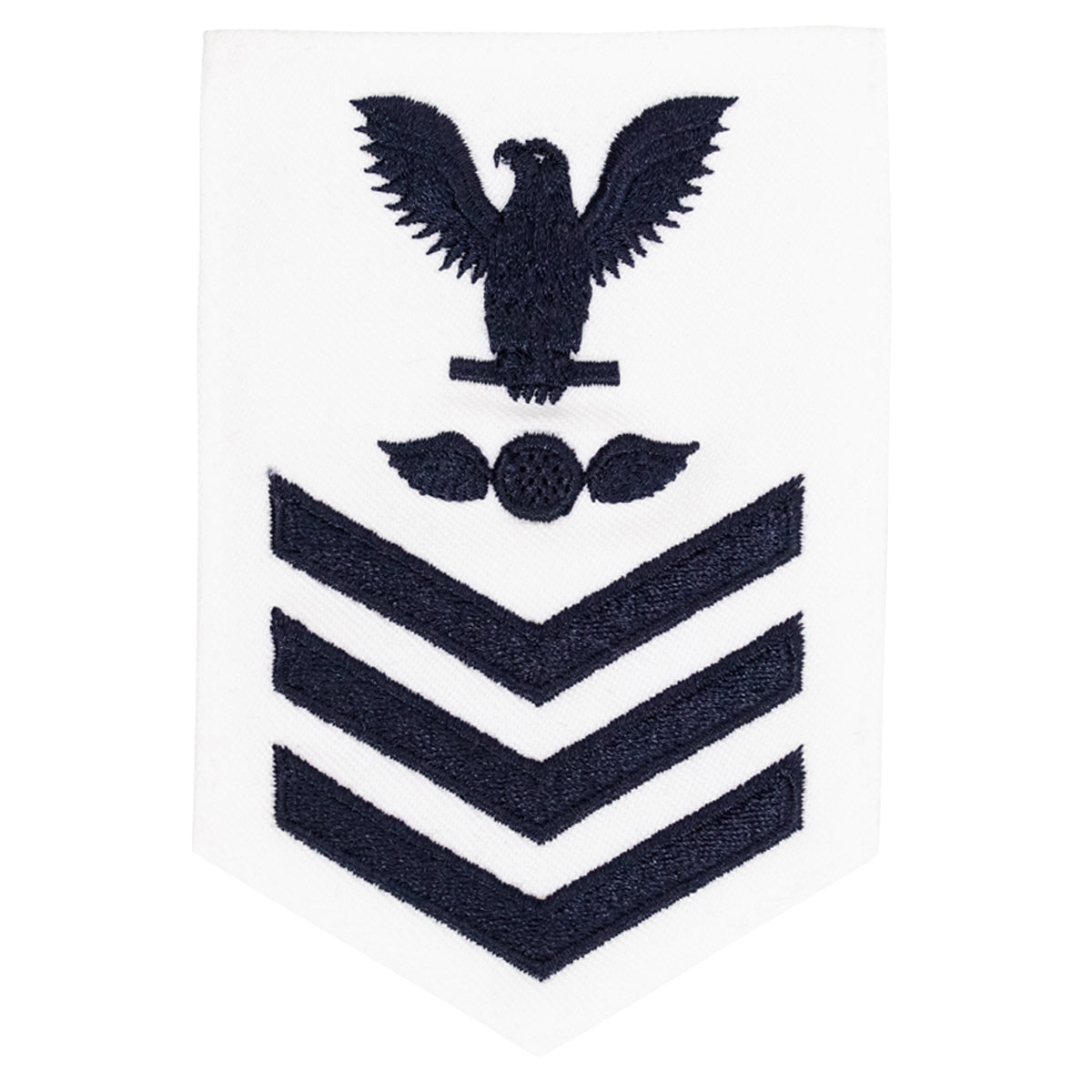 Picture of US Navy Rating Badges E6 Female Rating Aviation Electricians Mate: White