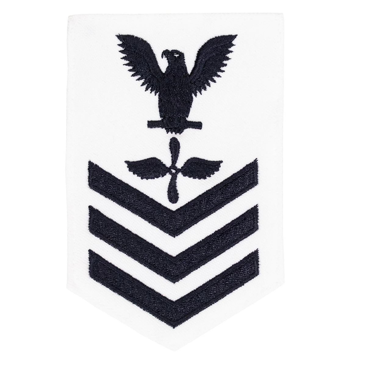 Picture of US Navy Rating Badges E6 Female Rating Aviation Machinists Mate: White