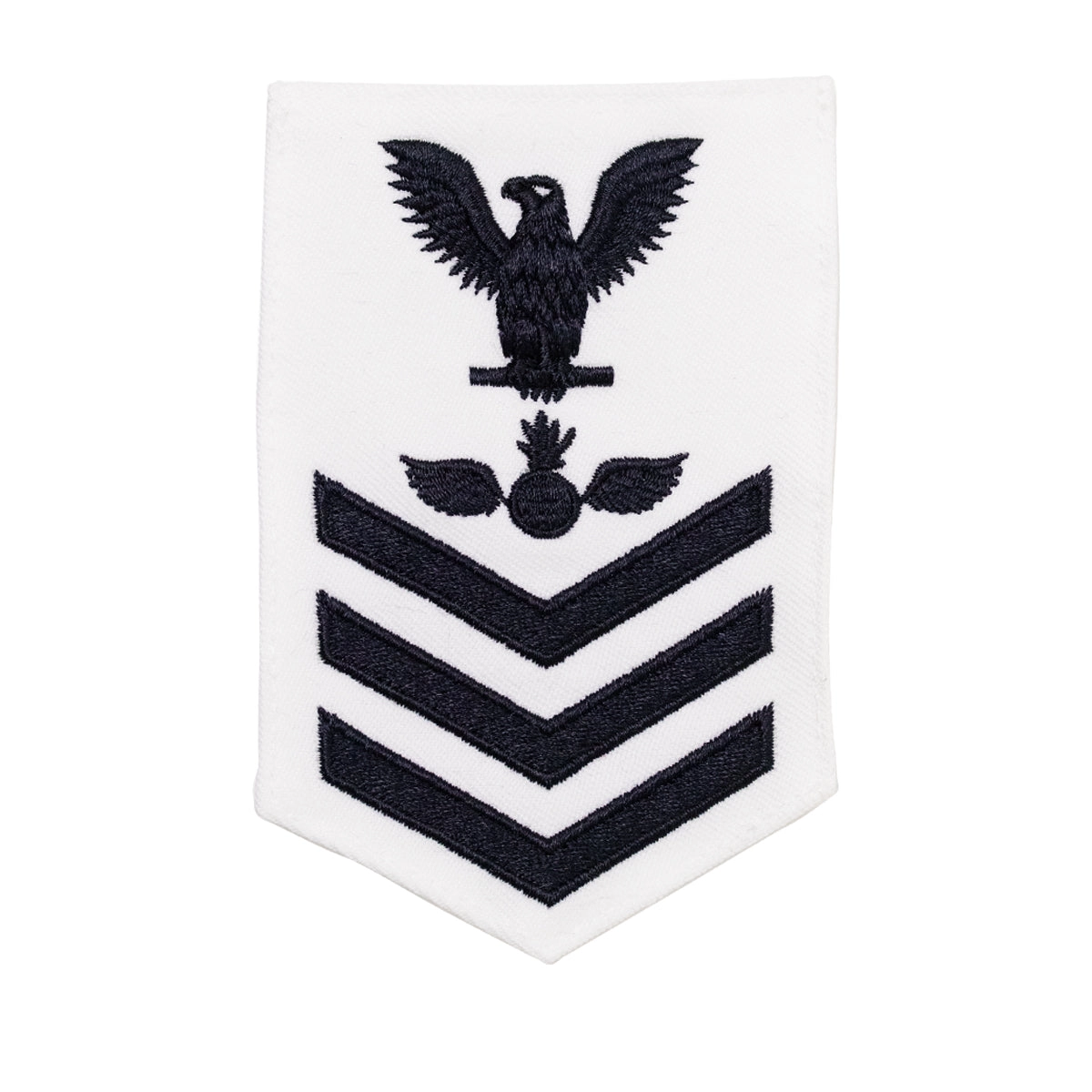 Picture of US Navy Rating Badges E6 Female Rating Aviation Ordnanceman: White