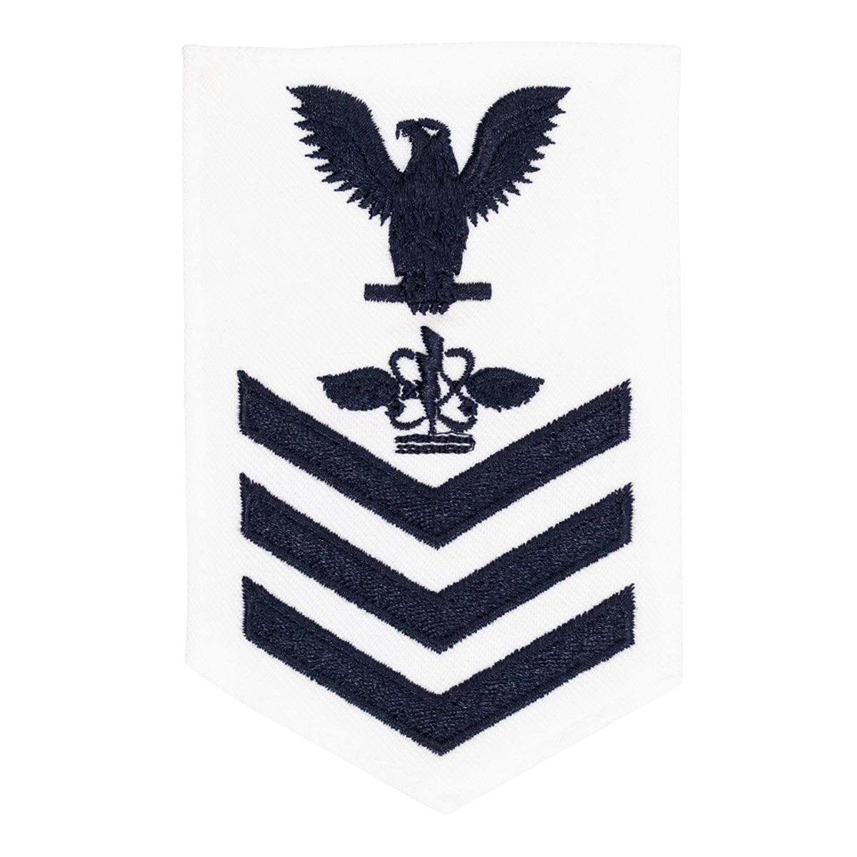 Picture of US Navy Rating Badges E6 Female Rating Aviation Warfare System Operator : White