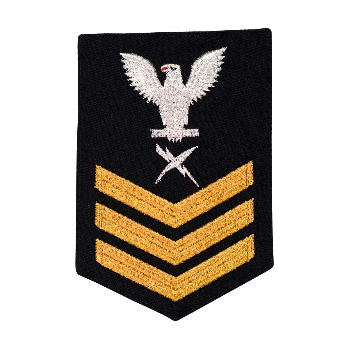 Picture of US Navy Rating Badges E6 Female Rating Cryptologic Tech: Seaworthy Gold Serge for Jumper