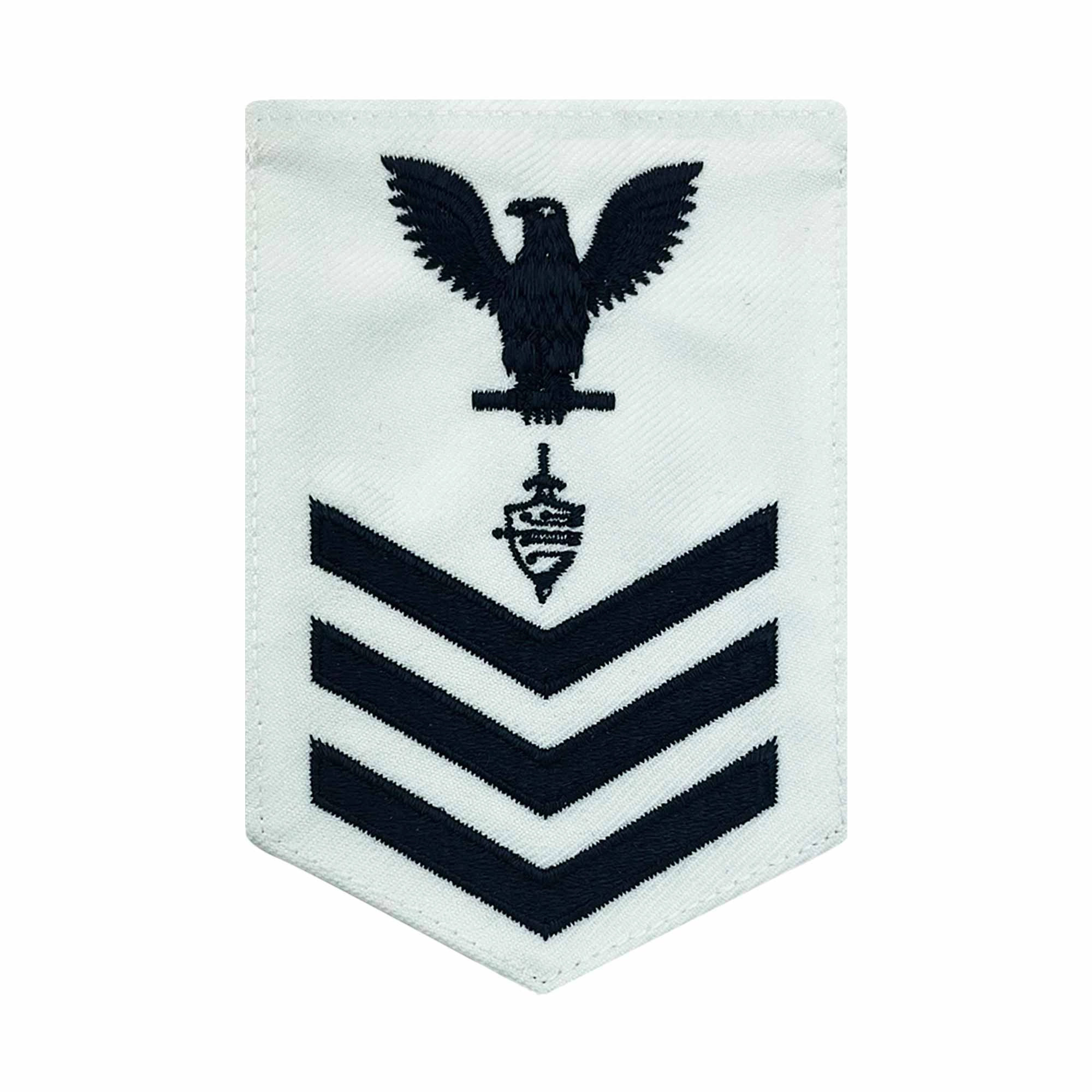 Picture of US Navy Rating Badges E6 Female Rating Cwt Cyber Warfare Technician: Bluechevron: S On White Cnt