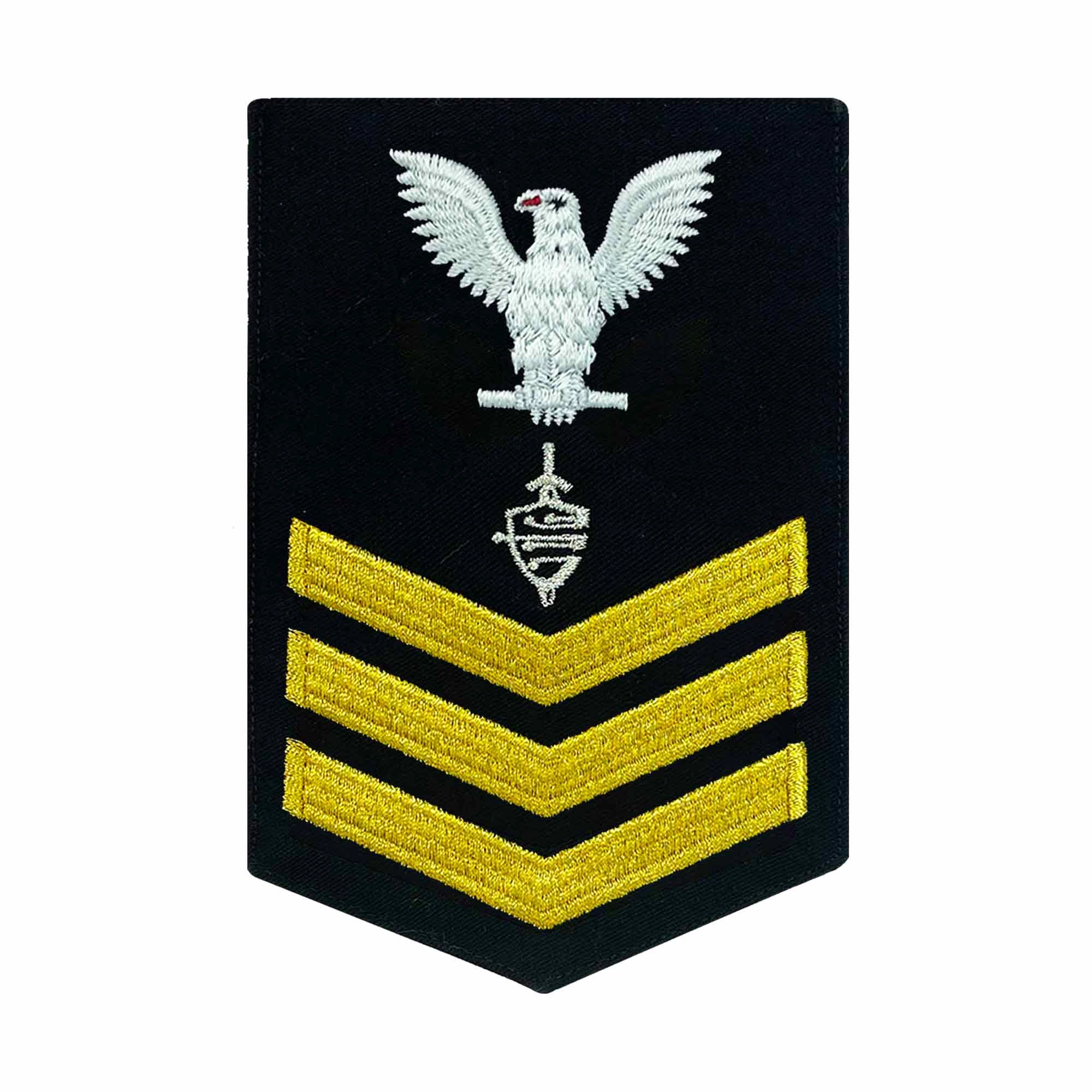 Picture of US Navy Rating Badges E6 Female Rating Cwt Cyber Warfare Technician: Seaworthy Gold Serge for Jumper
