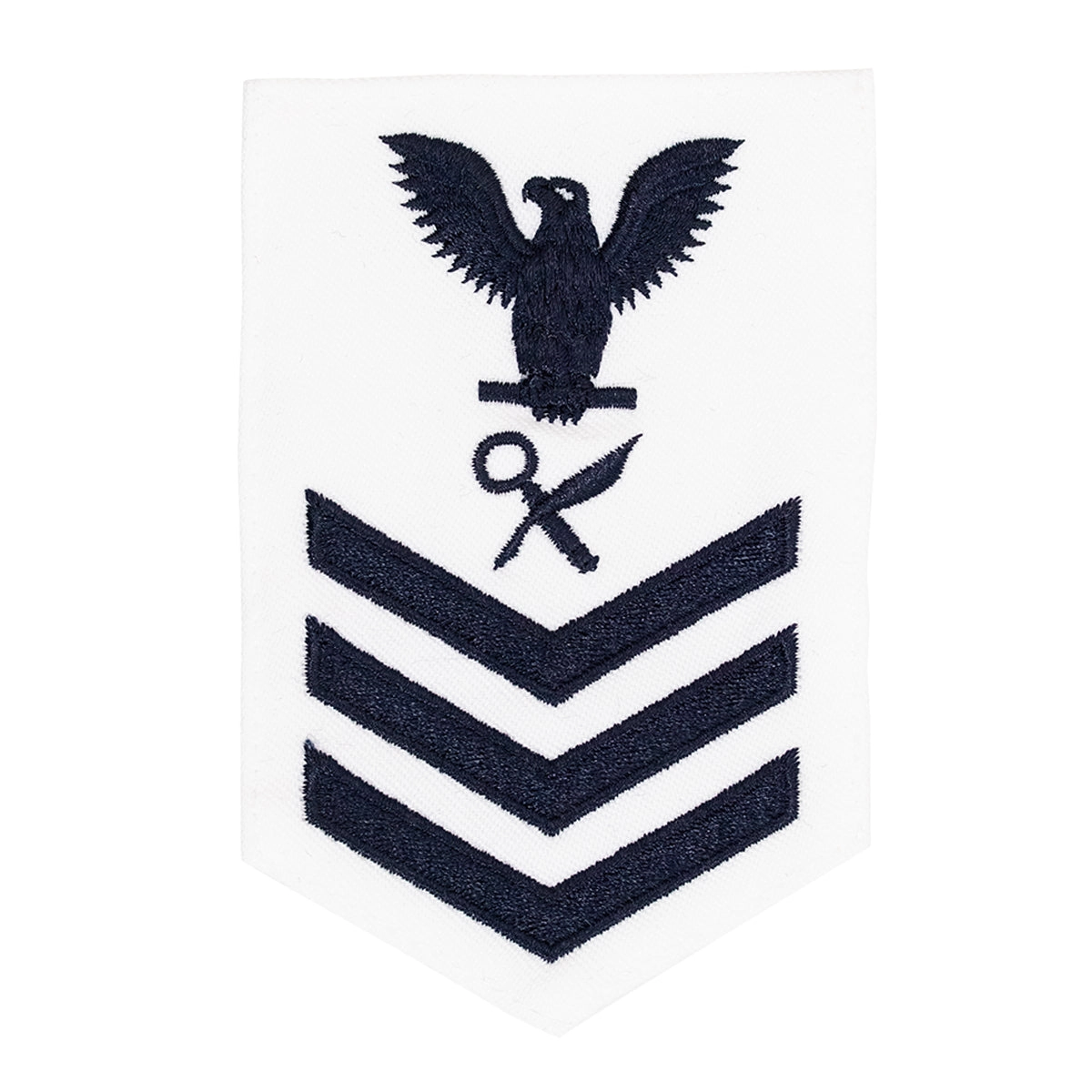 Picture of US Navy Rating Badges E6 Female Rating Intelligence Specialist: White