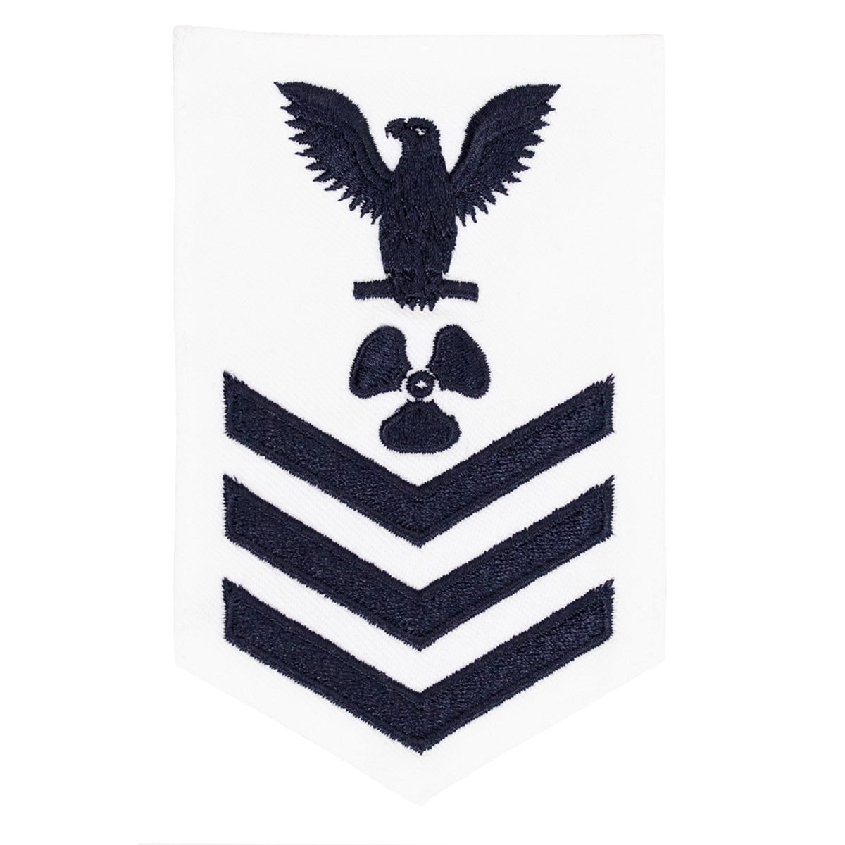 Picture of US Navy Rating Badges E6 Female Rating Machinists Mate: White