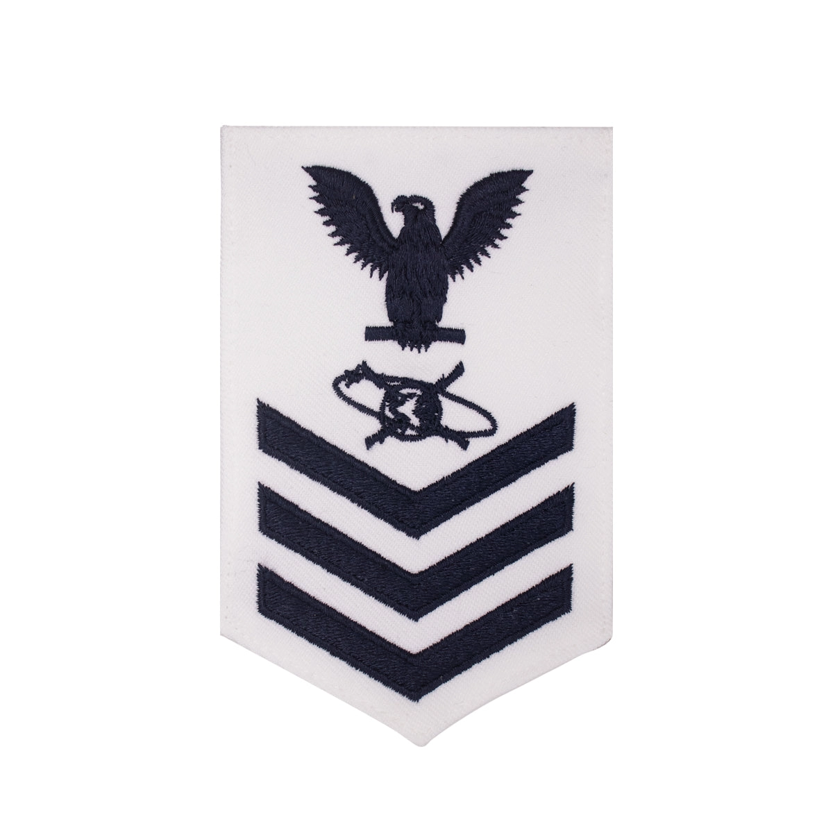 Picture of US Navy Rating Badges E6 Female Rating Mass Communication Specialist: White
