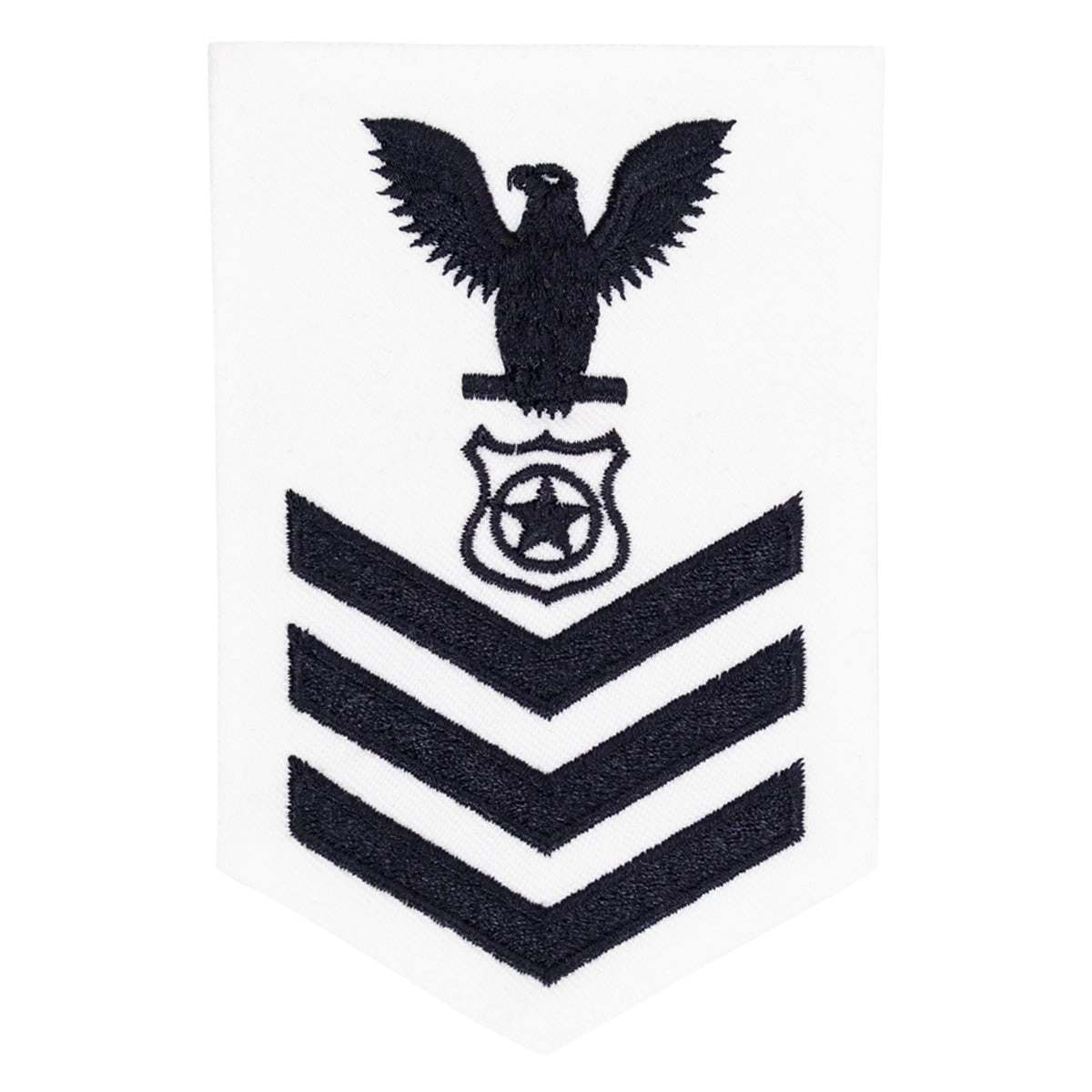 Picture of US Navy Rating Badges E6 Female Rating Master At Arms: White
