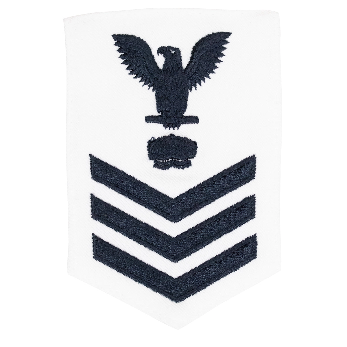 Picture of US Navy Rating Badges E6 Female Rating Mineman: White