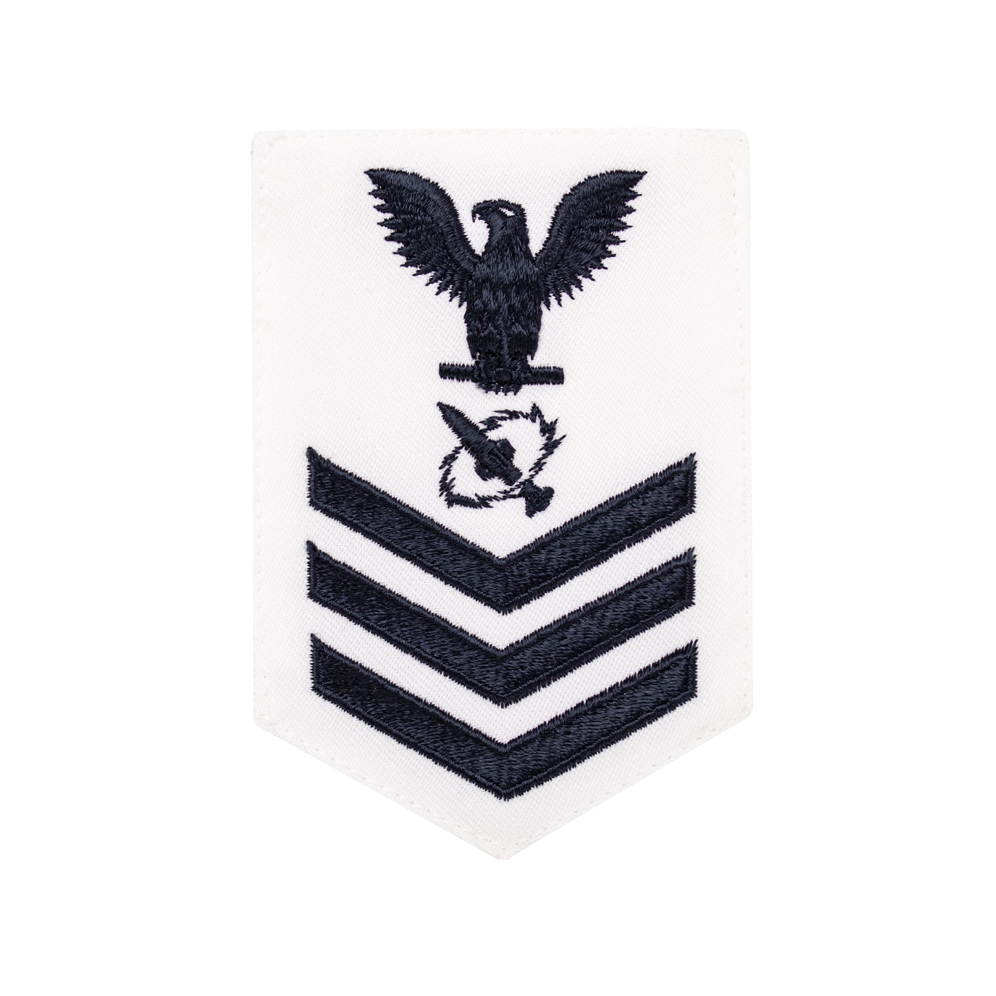 Picture of US Navy Rating Badges E6 Female Rating Missile Technician: White