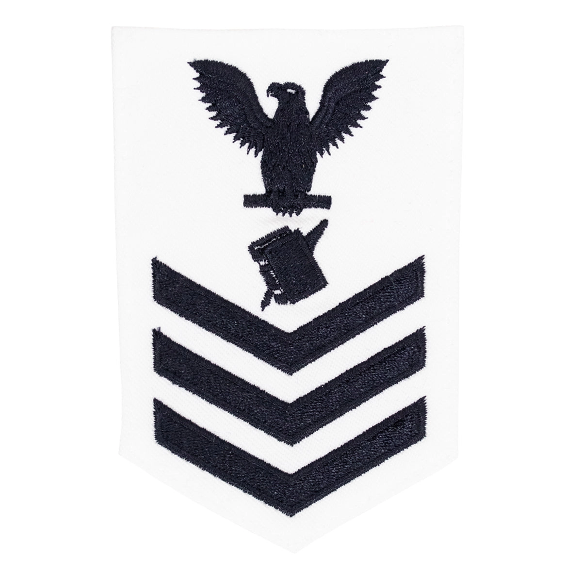 Picture of US Navy Rating Badges E6 Female Rating Personnelman: White