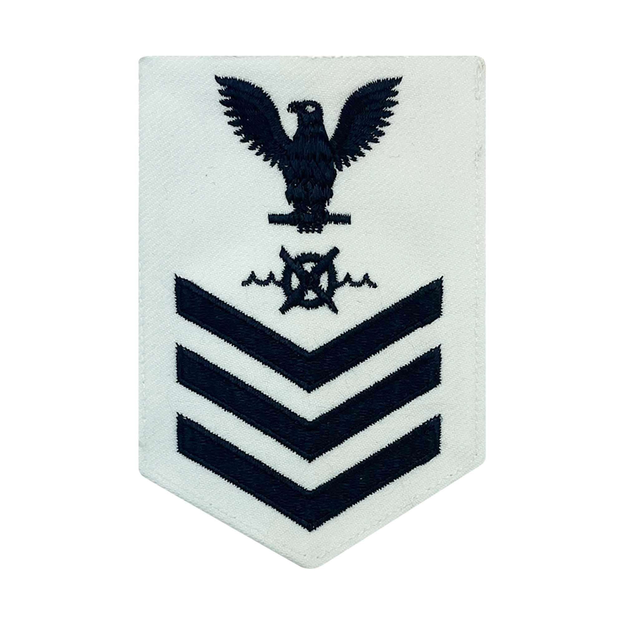 Picture of US Navy Rating Badges E6 Female Rating Rw Robotics Warfare Specialist: Bluechevron: S On White Cnt