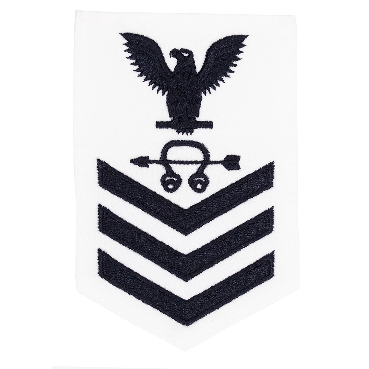 Picture of US Navy Rating Badges E6 Female Rating Sonarman: White