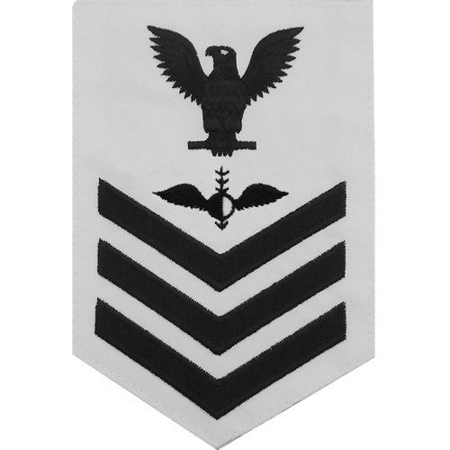 Picture of US Navy Rating Badges E6 Male Rating AerographerS Mate: White
