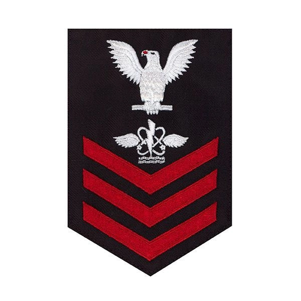 Picture of US Navy Rating Badges E6 Male Rating Aviation Antisub Warfare Operator: Blue