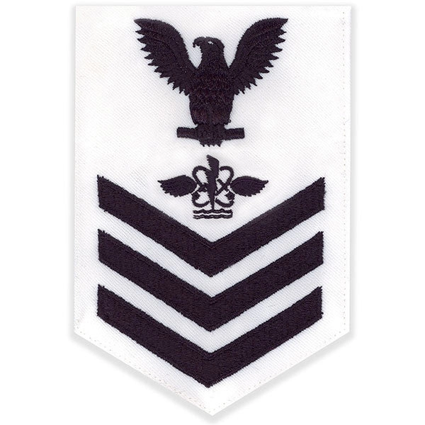 Picture of US Navy Rating Badges E6 Male Rating Aviation Antisub Warfare Operator: White