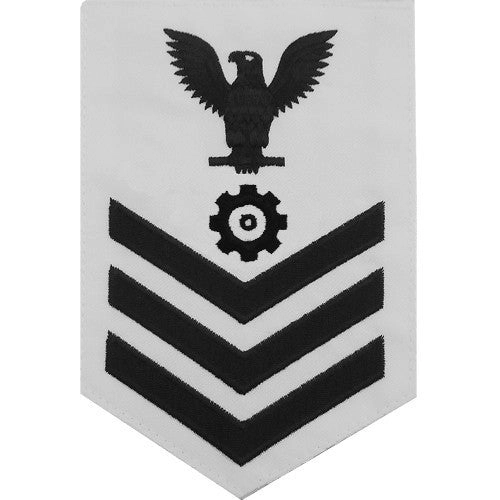 Picture of US Navy Rating Badges E6 Male Rating Engineman: White