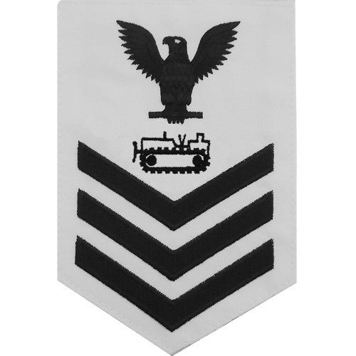 Picture of US Navy Rating Badges E6 Male Rating Equipment Operator: White