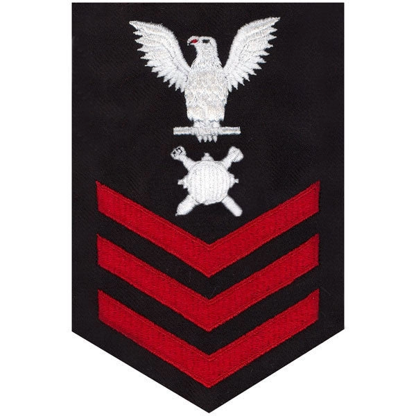 Picture of US Navy Rating Badges E6 Male Rating Explosive Ordnance: Blue