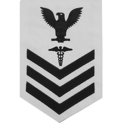 Picture of US Navy Rating Badges E6 Male Rating Hospital Corpsman: White