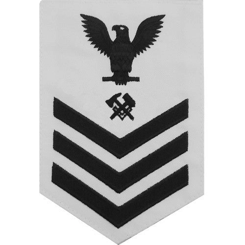 Picture of US Navy Rating Badges E6 Male Rating Hull Maintenance Technician: White