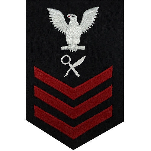 Picture of US Navy Rating Badges E6 Male Rating Intelligence Specialist: Blue