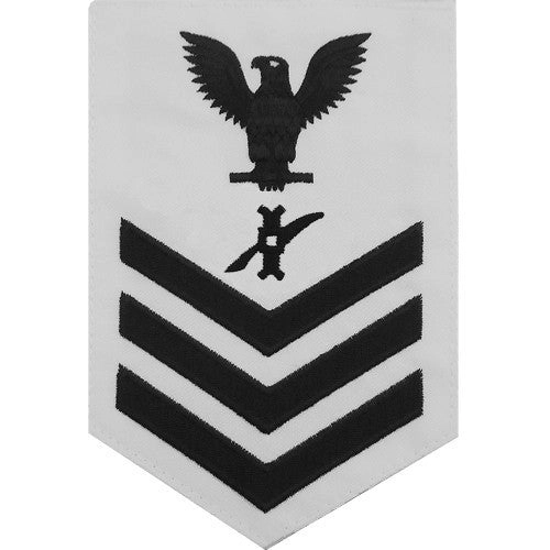 Picture of US Navy Rating Badges E6 Male Rating Legalman: White