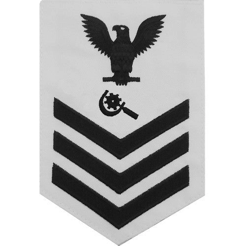 Picture of US Navy Rating Badges E6 Male Rating Machinery Repairman: White