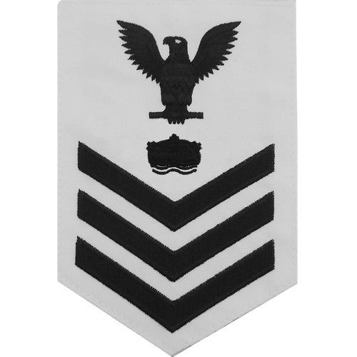 Picture of US Navy Rating Badges E6 Male Rating Mineman: White