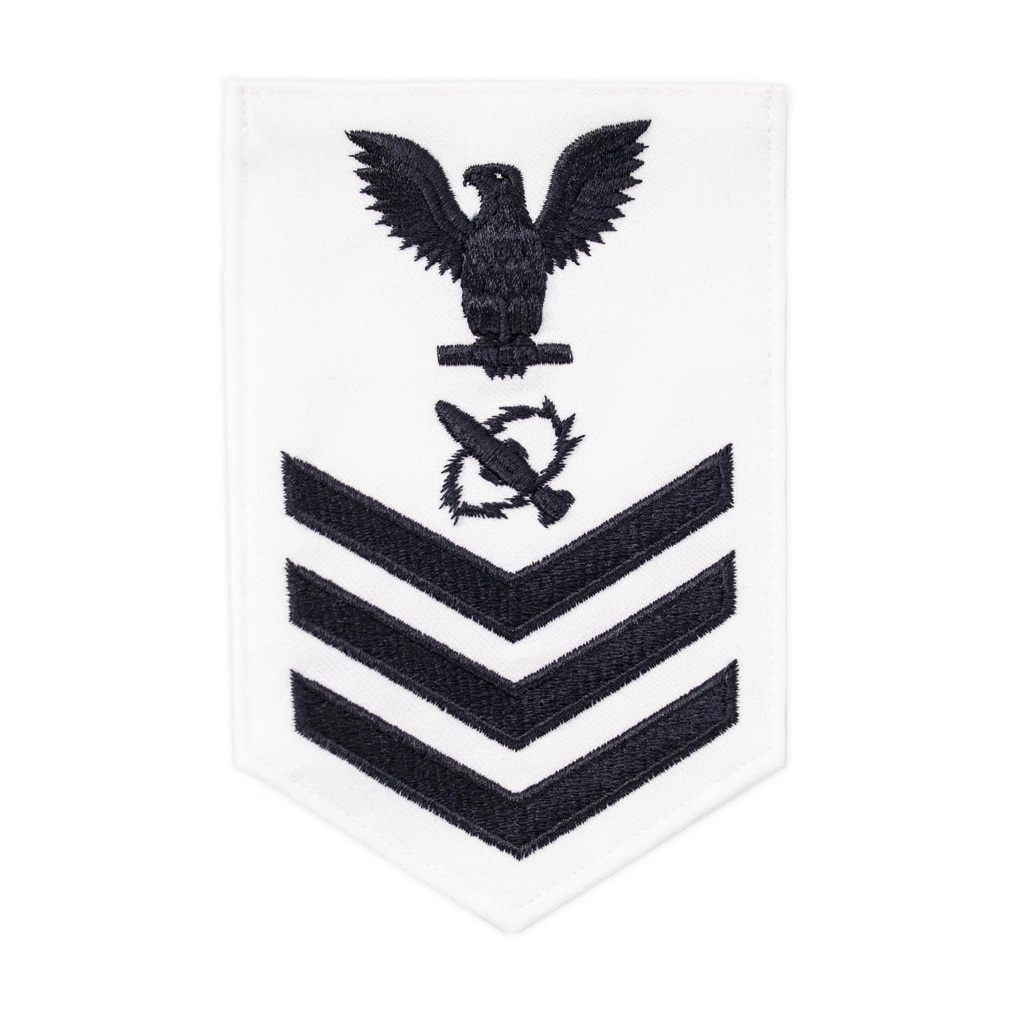 Picture of US Navy Rating Badges E6 Male Rating Missile Technician- White