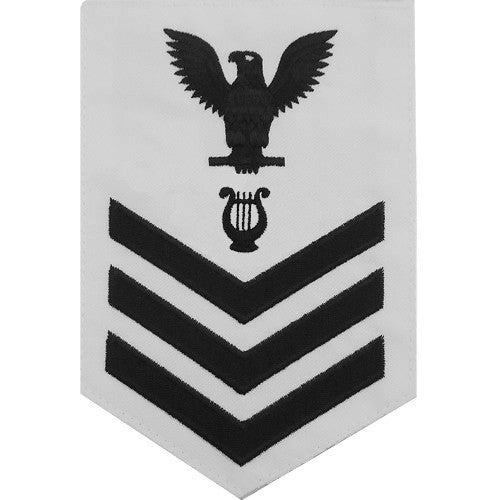 Picture of US Navy Rating Badges E6 Male Rating Musician: White
