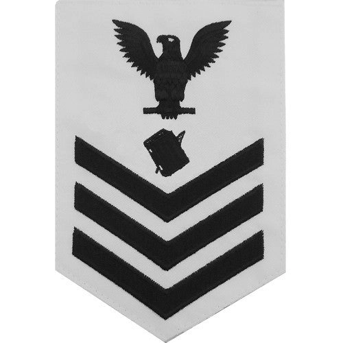 Picture of US Navy Rating Badges E6 Male Rating Personnelman: White
