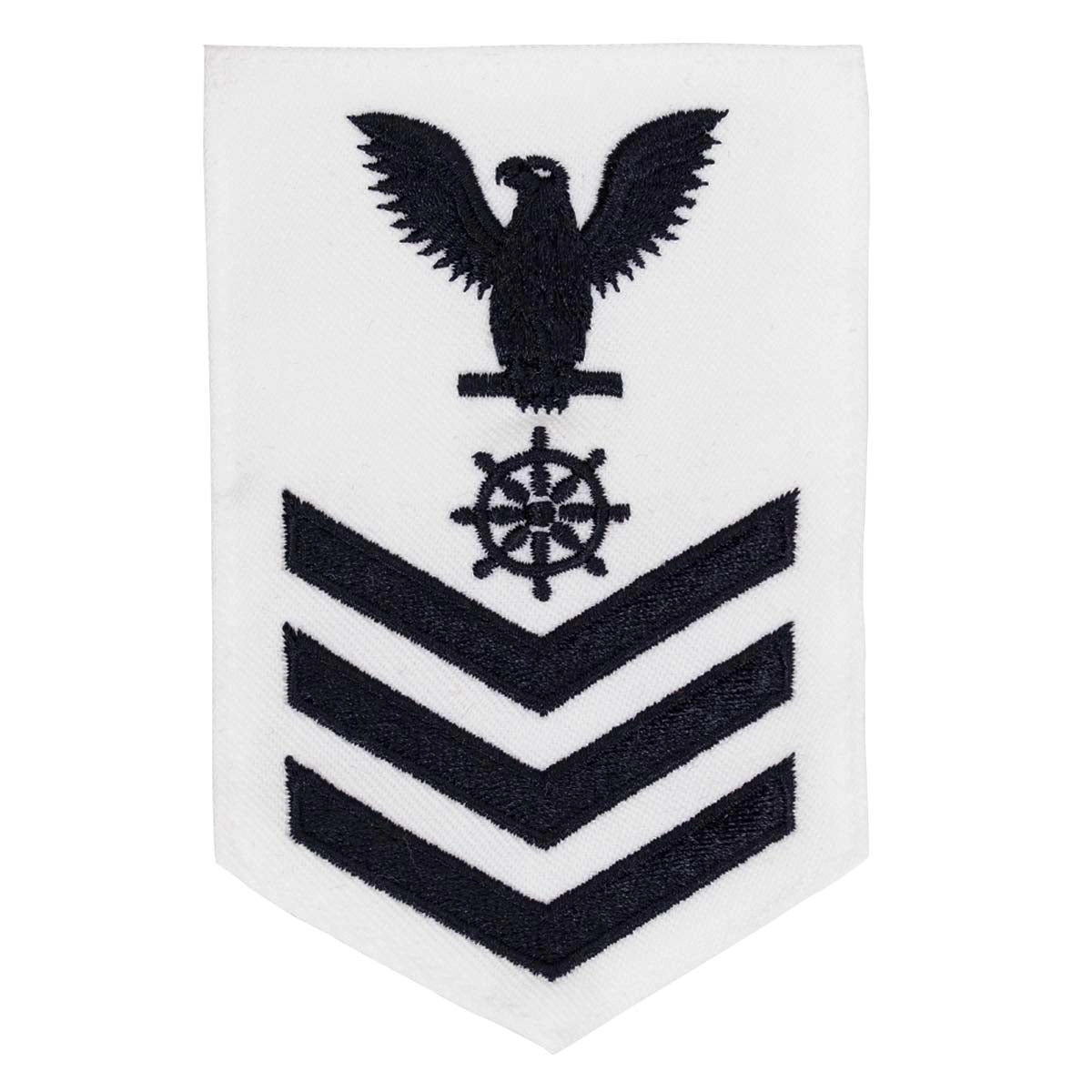 Picture of US Navy Rating Badges E6 Male Rating Quartermaster: White