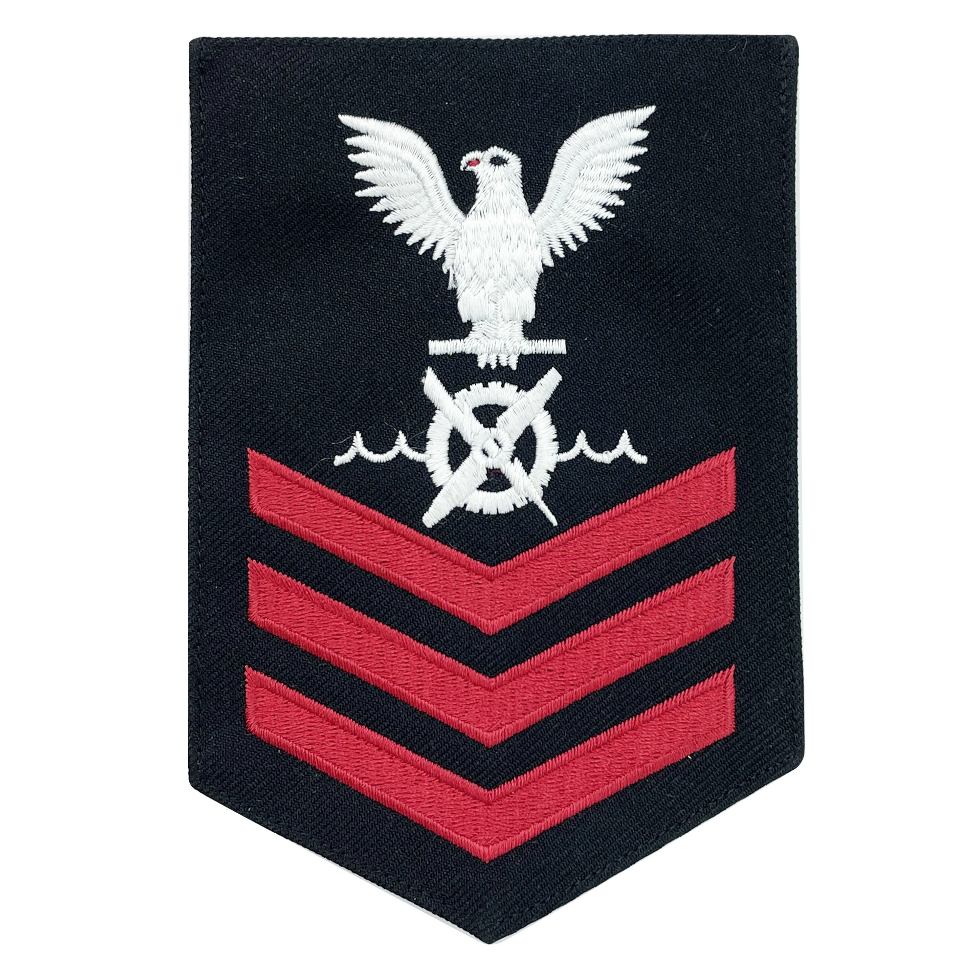 Picture of US Navy Rating Badges E6 Male Rating Rw Robotics Warfare Specialist: Red On Blue