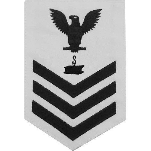Picture of US Navy Rating Badges E6 Male Rating Steelworker: White