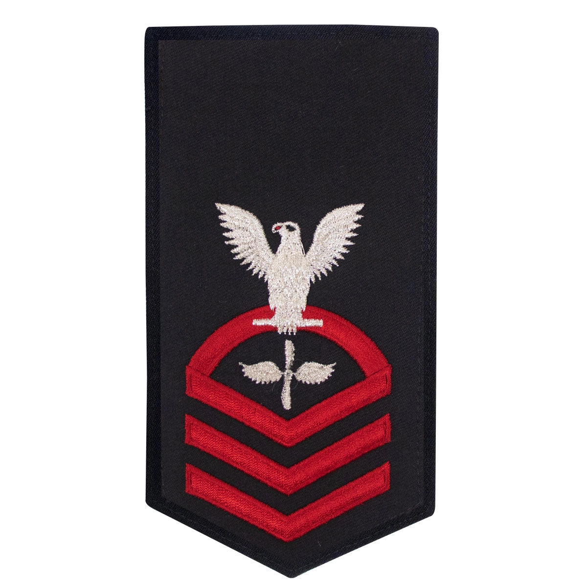 Picture of US Navy Rating Badges E7 Female Rating Ad Aviation Machinists Mate: Seaworthy Red On Blue