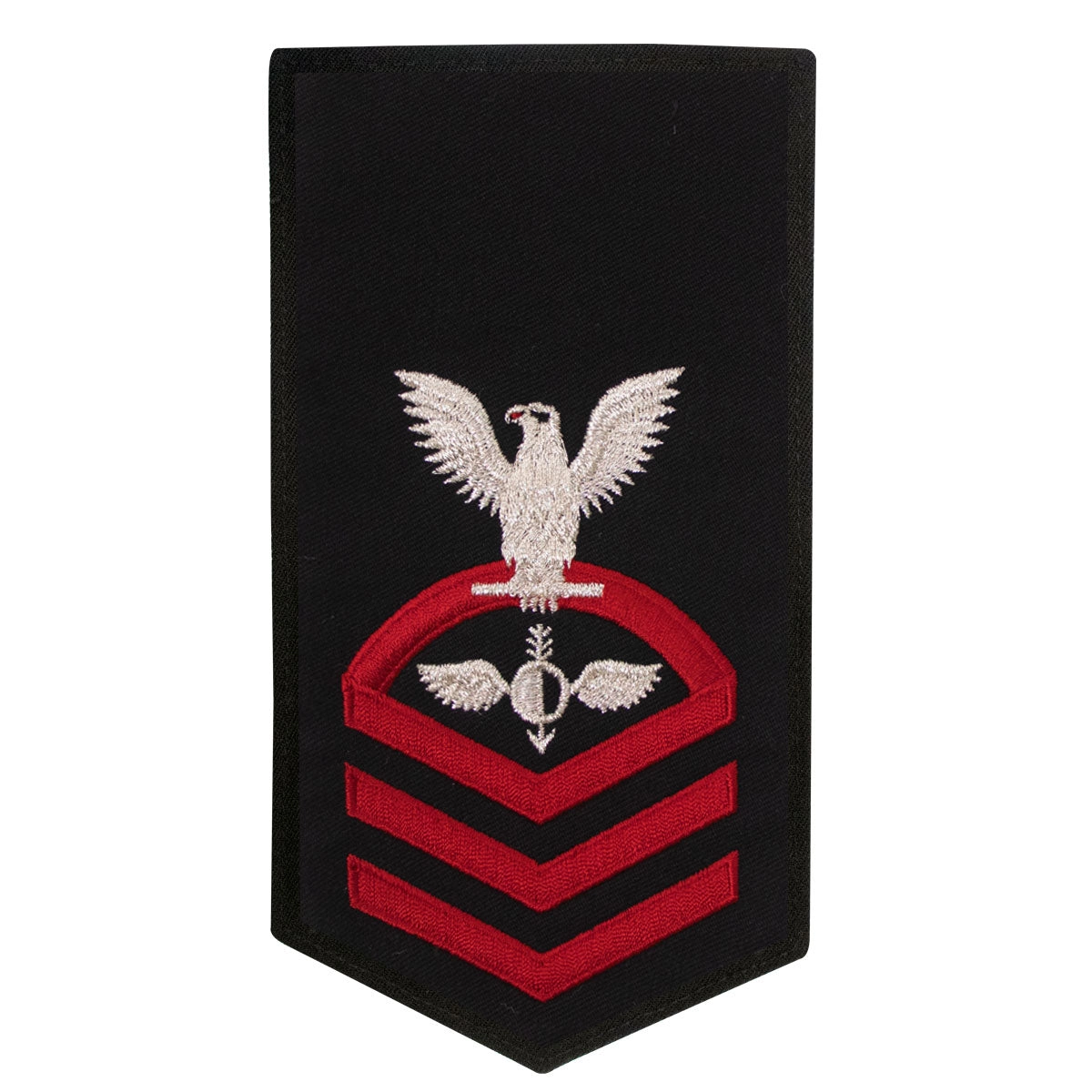 Picture of US Navy Rating Badges E7 Female Rating Ag Aerographers Mate: Seaworthy Red On Blue