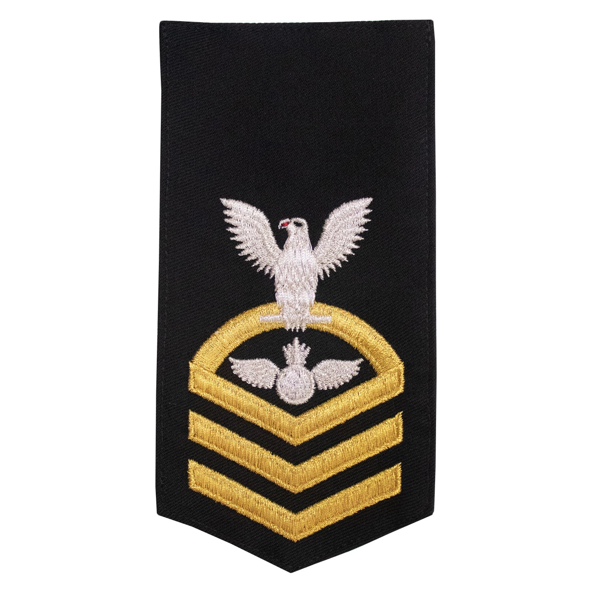 Picture of US Navy Rating Badges E7 Female Rating Ao Aviation Ordnanceman: Seaworthy Gold On Blue