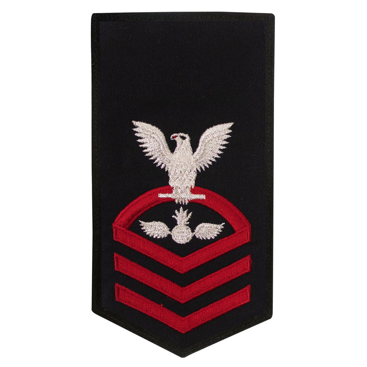 Picture of US Navy Rating Badges E7 Female Rating Ao Aviation Ordnanceman: Seaworthy Red On Blue