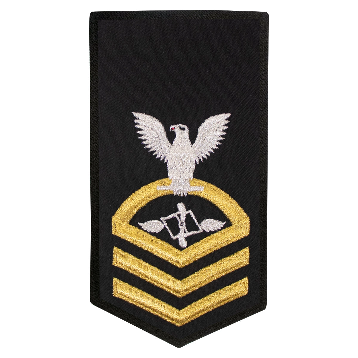 Picture of US Navy Rating Badges E7 Female Rating Az Aviation Maintenance Admin.: Seaworthy Gold On Blue
